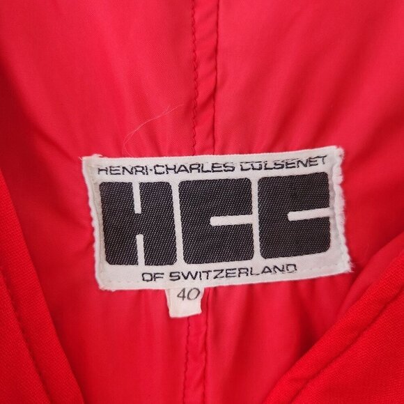 VTG Henri Charles Colsenet HCC Red Colorblock 2 Piece Ski Suit Pants Snowsuit 40 - Picture 8 of 12